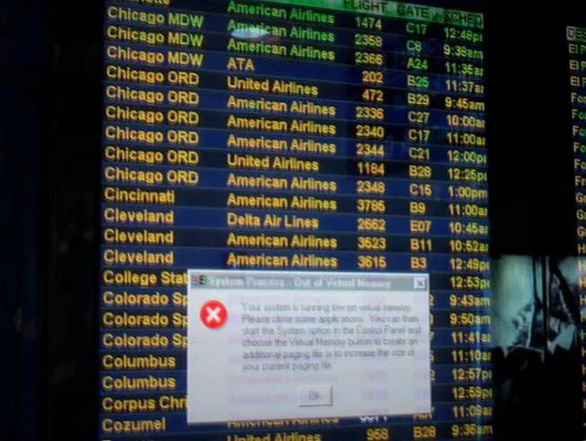 Airport departure board