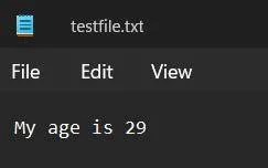 Text file contents before the memory mapping example runs