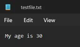 Text file contents after the memory mapping example has written to it